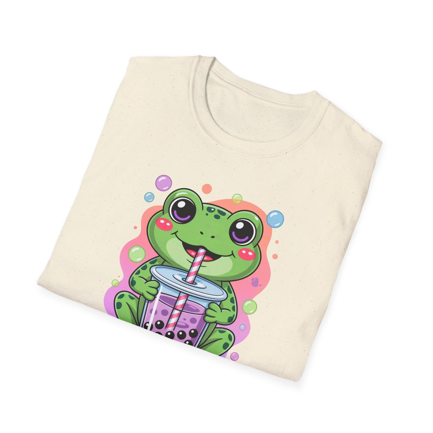 Frog Bubble Tea T-Shirt Cute Kawaii Frog Drinking Boba Tee