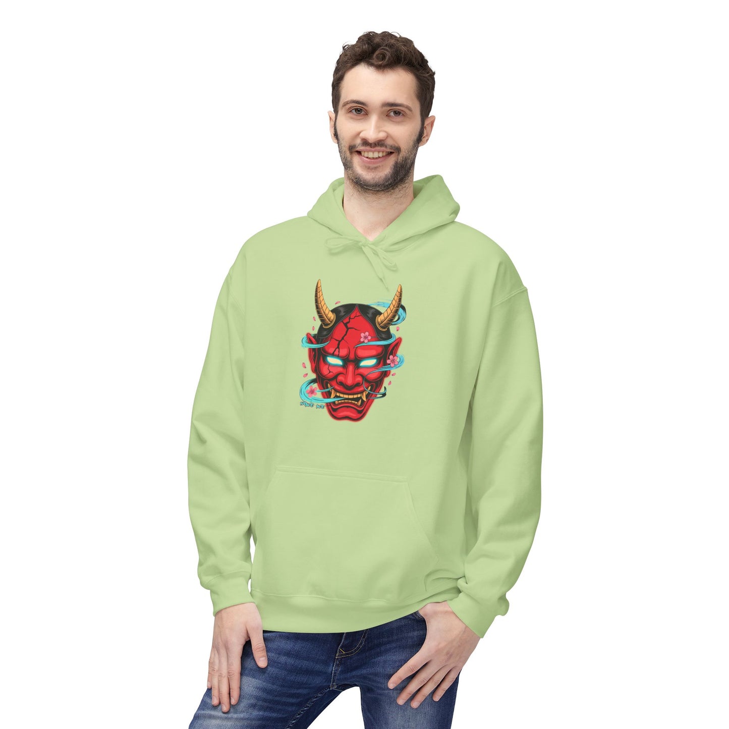 Hannya Mask Hoodie — Japanese Oni Mask Streetwear Pullover