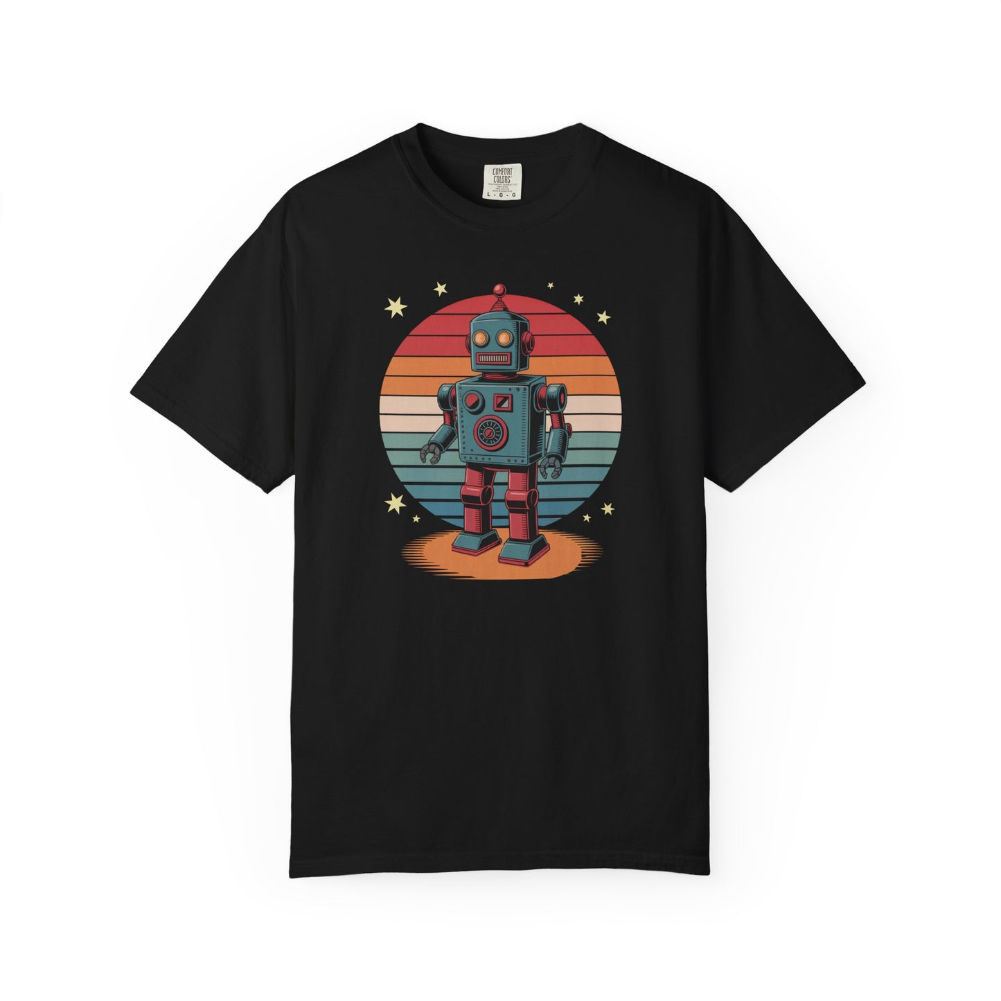 Retro Robot T-Shirt  Vintage Sunset Robot Graphic Tee