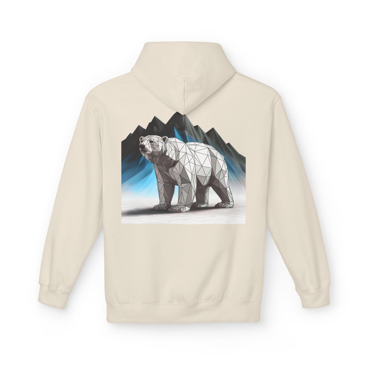 Geometric Polar Bear Hoodie — Mountain Arctic Graphic Sweatshirt