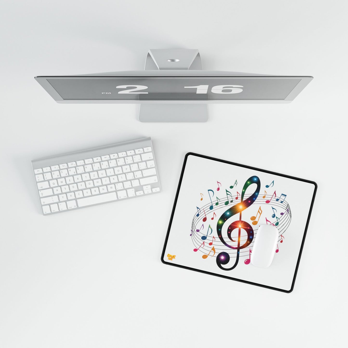 Music Notes Desk Mat Colorful Treble Clef Gaming Mouse Pad