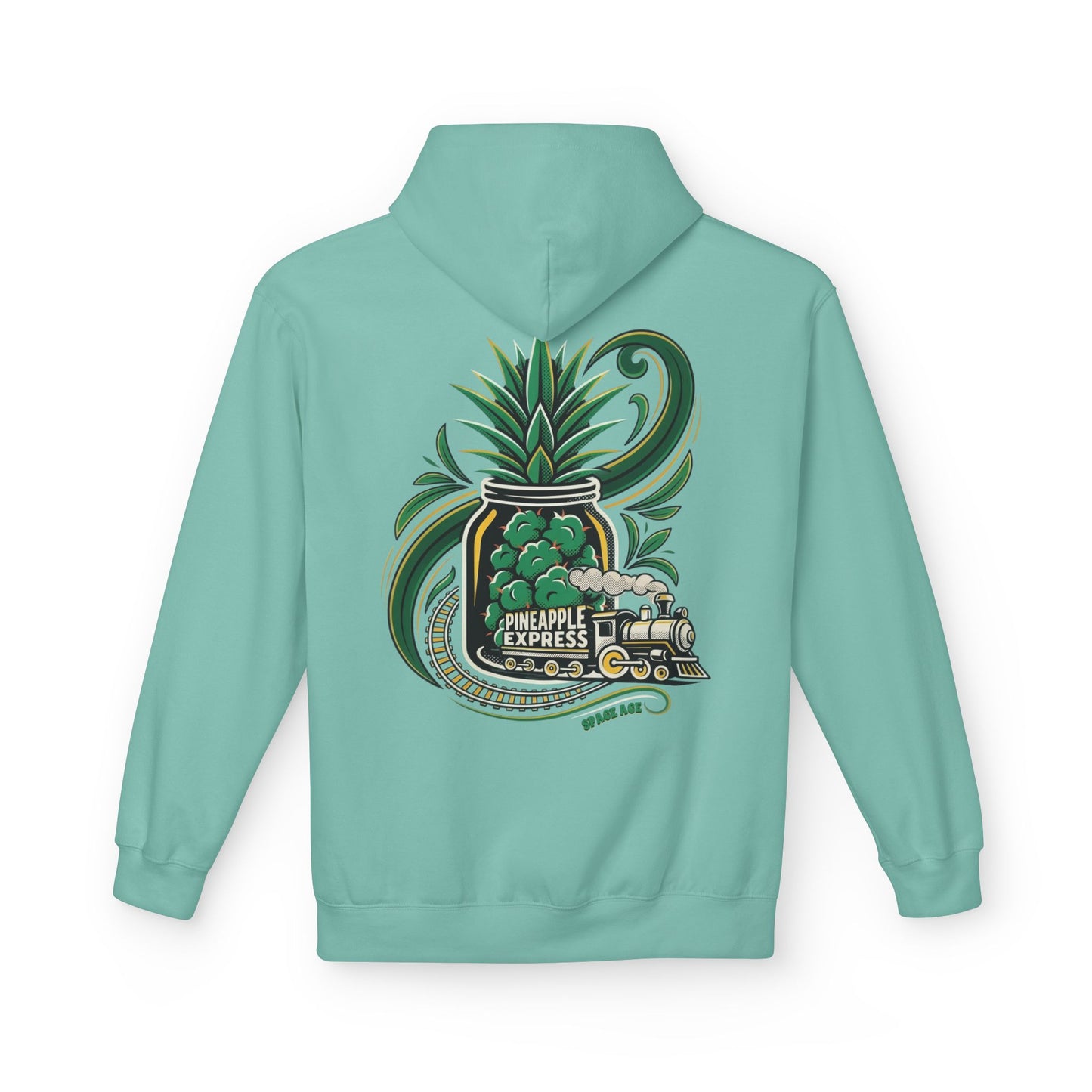 Pineapple Express Hoodie — Tropical Train Graphic Pullover