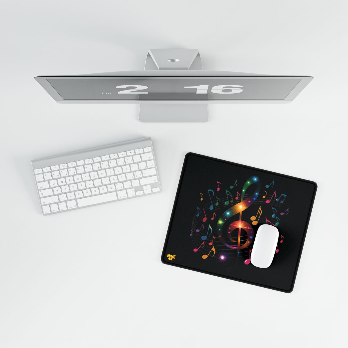 Music Notes Desk Mat Colorful Treble Clef Gaming Mouse Pad