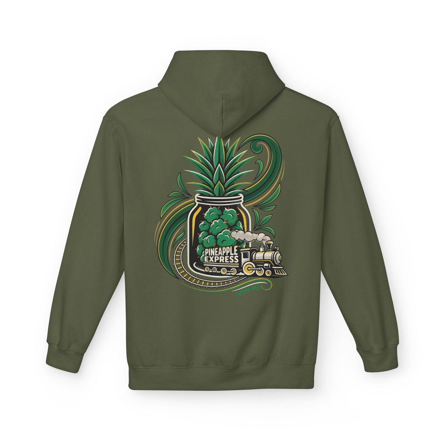 Pineapple Express Hoodie — Tropical Train Graphic Pullover