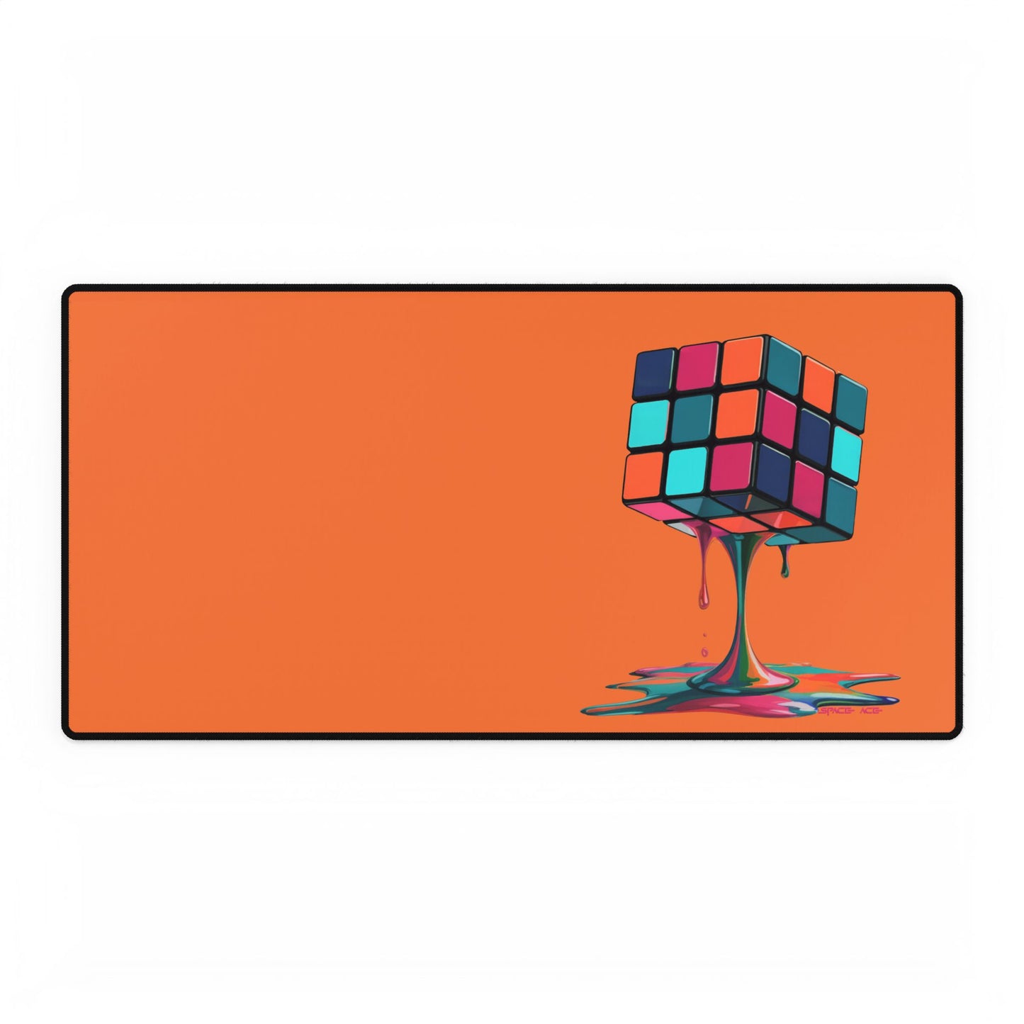 Melting Rubik Cube Desk Mat - Orange Gaming Desk Pad