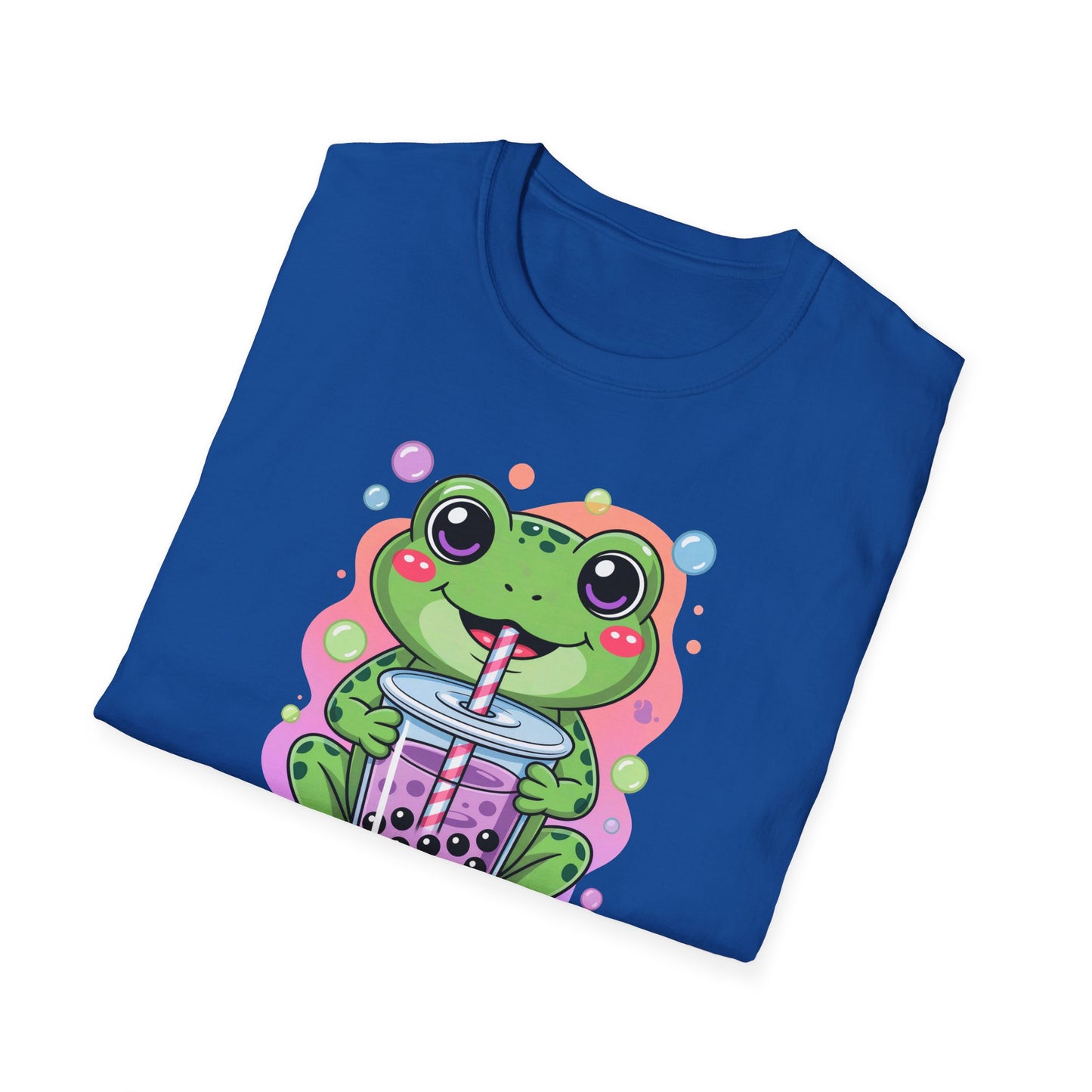 Frog Bubble Tea T-Shirt Cute Kawaii Frog Drinking Boba Tee