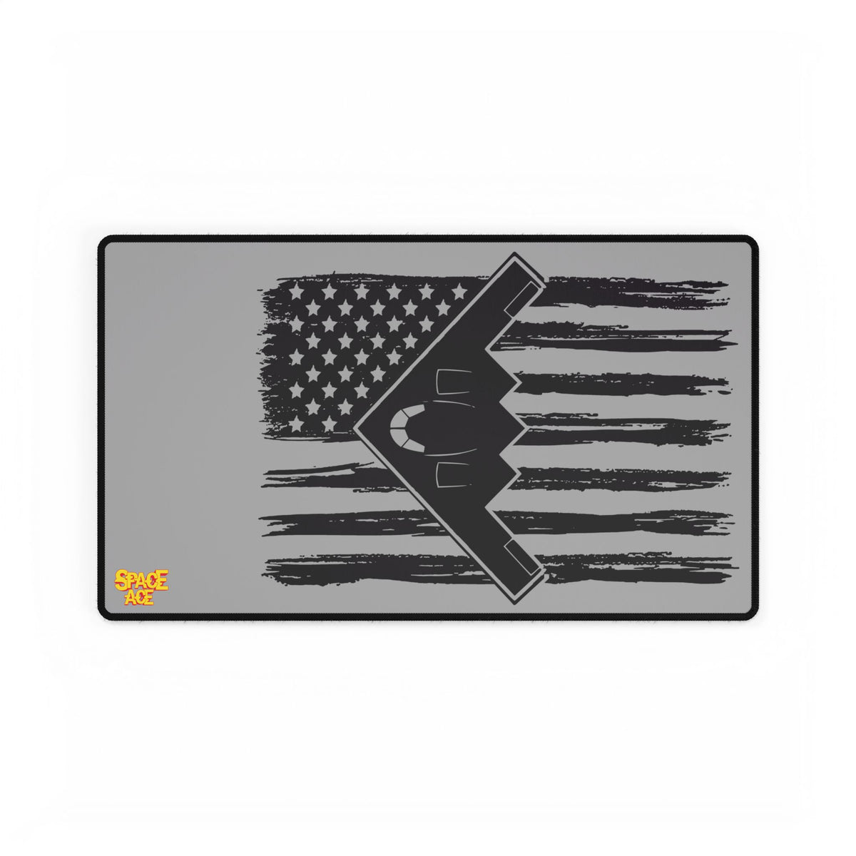 Stealth Bomber American Flag Desk Mat - Military Aviation Mouse Pad