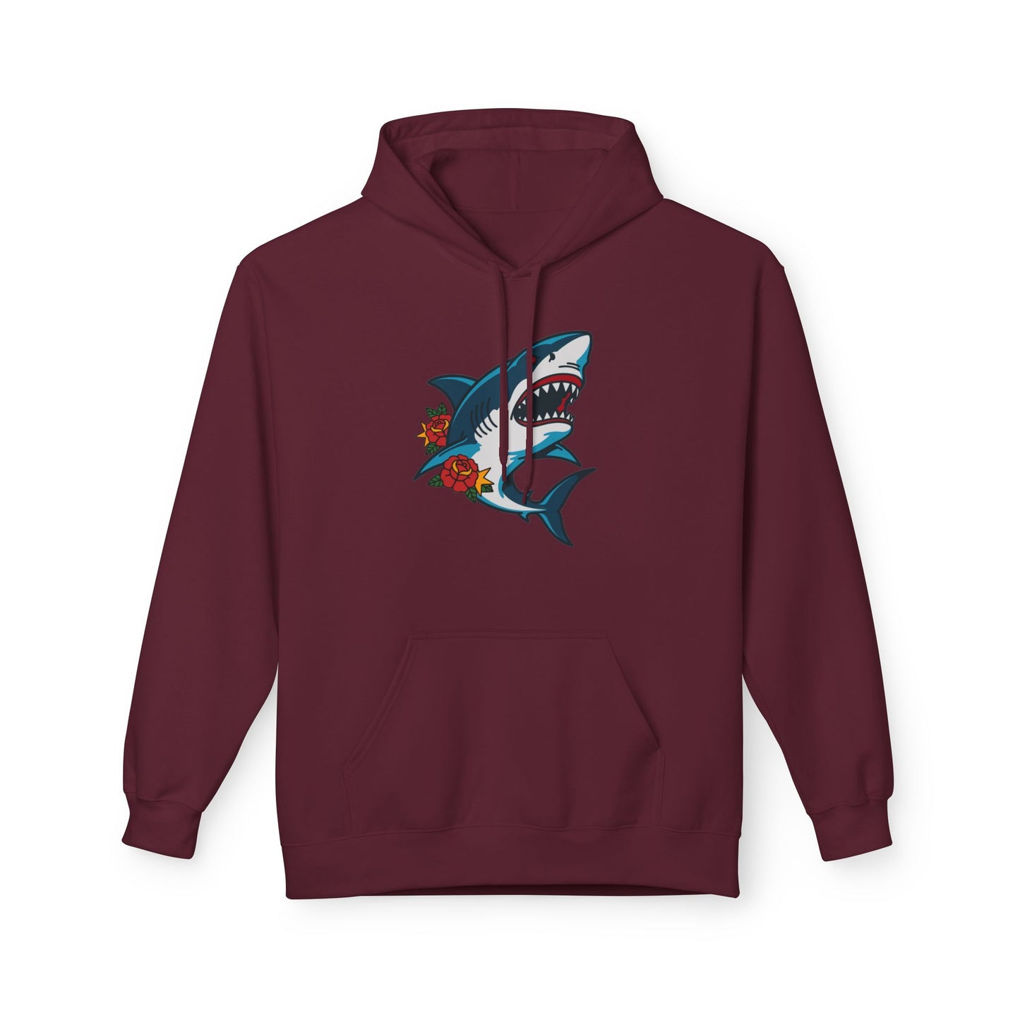 Shark Tattoo Hoodie — Vintage Floral Great White Sweatshirt