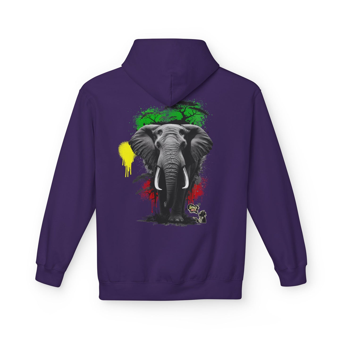 Elephant Paint Splash Hoodie — African Elephant Art Pullover