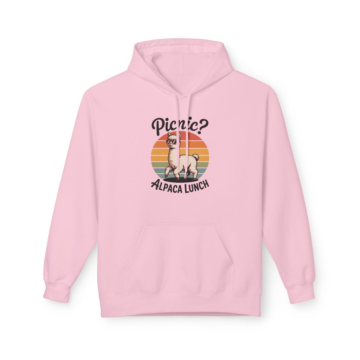 Picnic Alpaca Lunch Hoodie, Funny Animal Sweatshirt, Birthday Gift, Cozy Fleece Hoodie, Alpaca Apparel, Pet Lover Gift