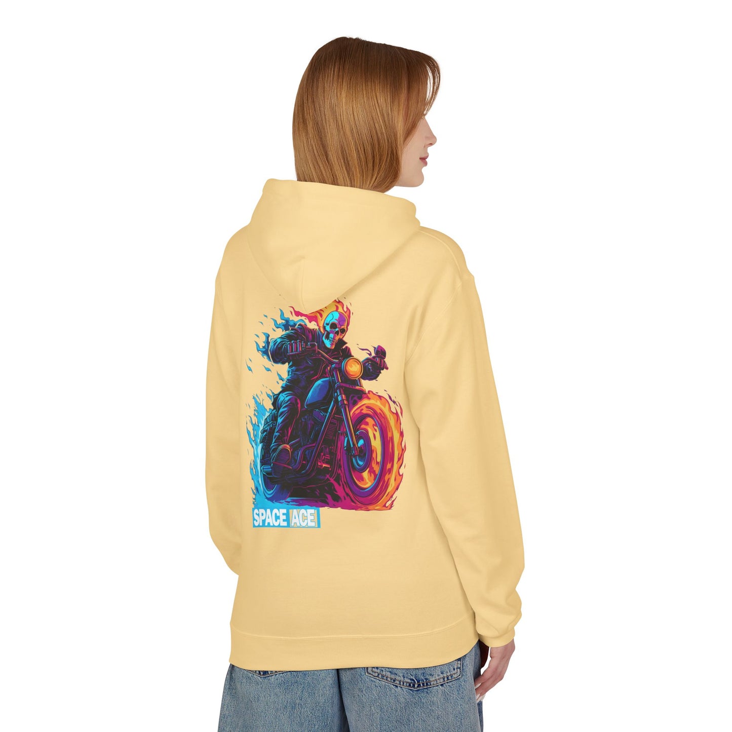 Space Ace Hoodie - General Crunch with Flaming Bike
