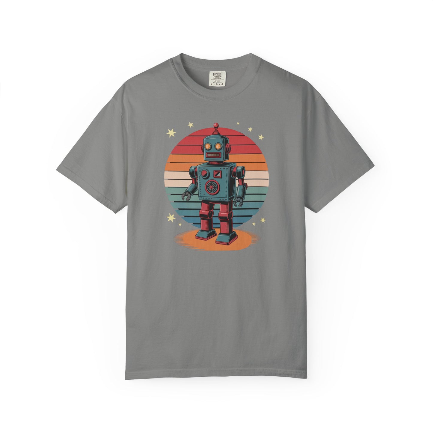 Retro Robot T-Shirt  Vintage Sunset Robot Graphic Tee