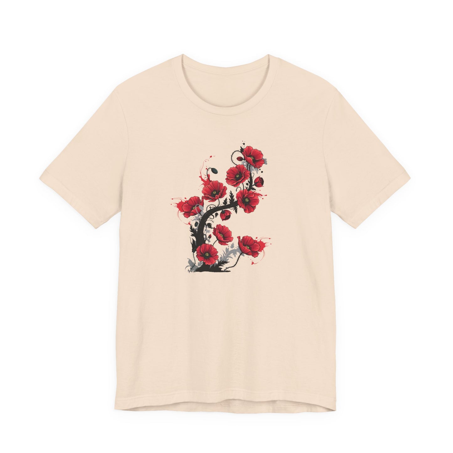 Red Poppies Graphic Tee , Casual Wear, Gift for Plant Lovers, Birthday Gift, Festival Apparel