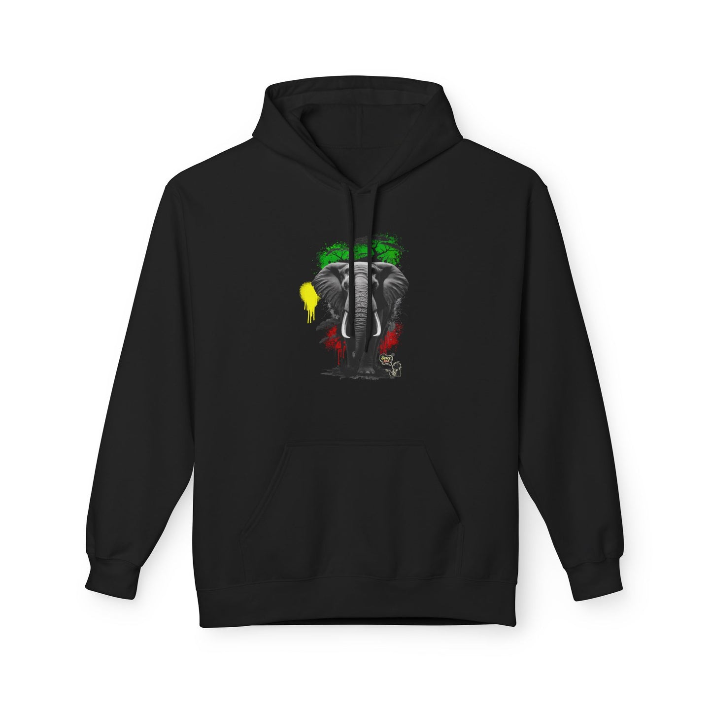 Elephant Paint Splash Hoodie — African Elephant Art Pullover