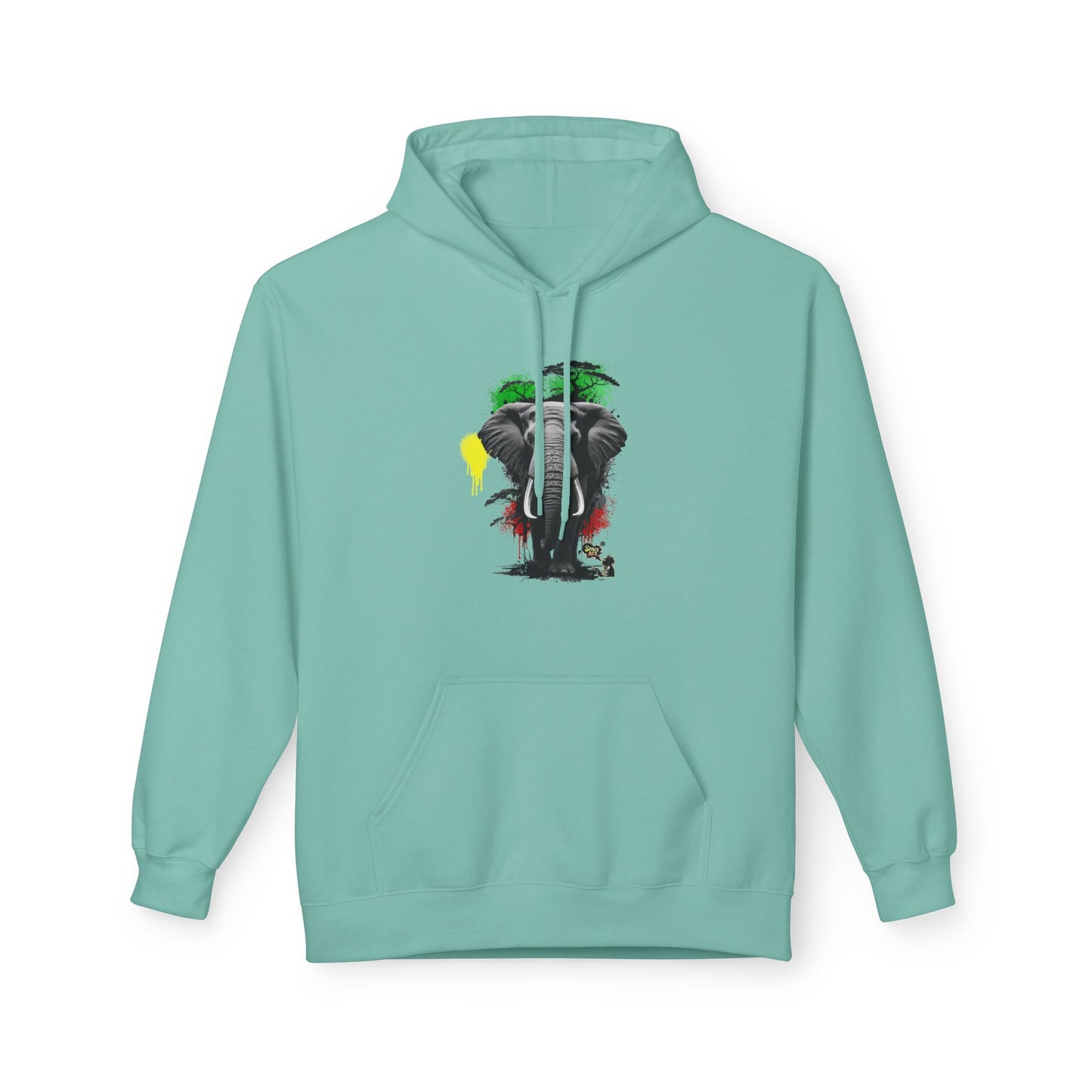 Elephant Paint Splash Hoodie — African Elephant Art Pullover