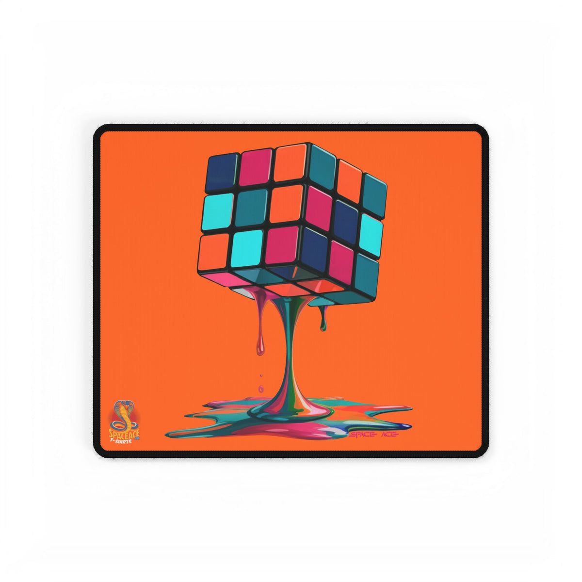 Melting Rubik Cube Desk Mat - Orange Gaming Desk Pad