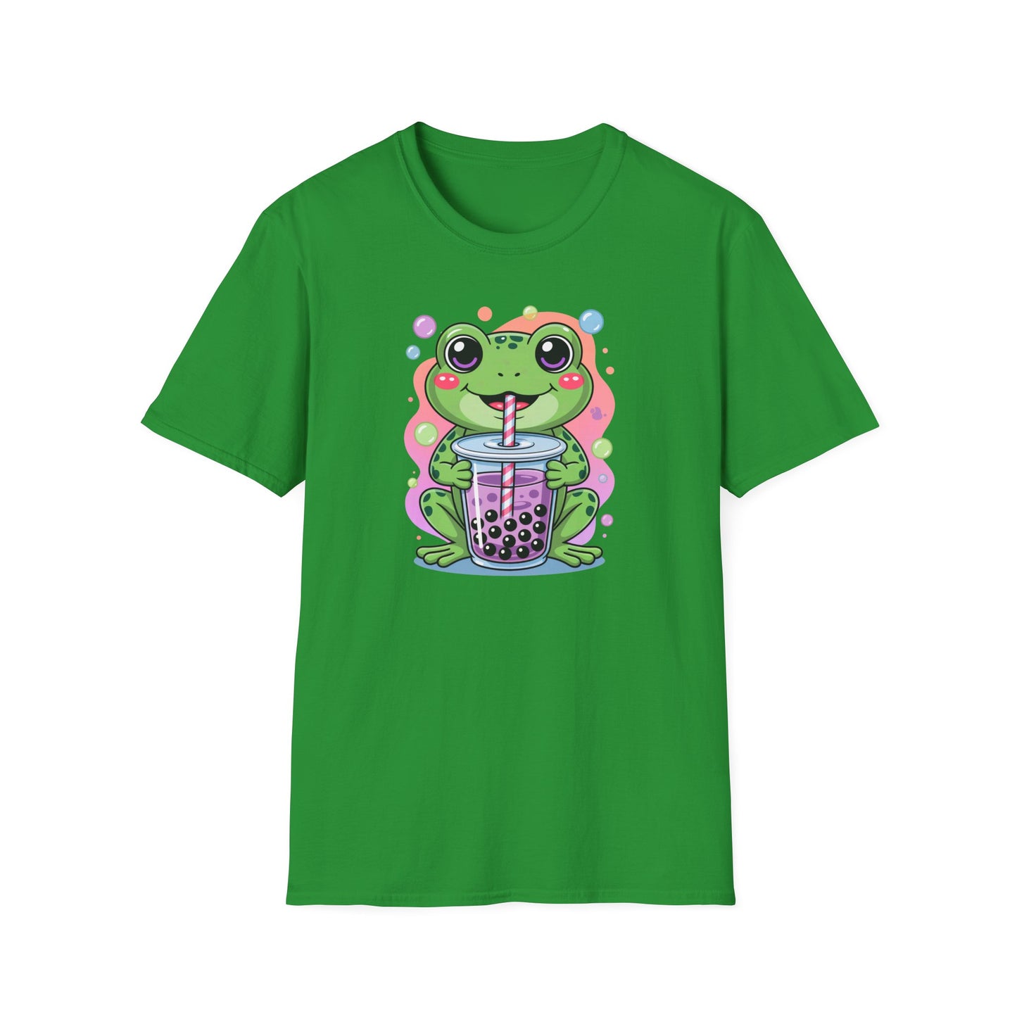 Frog Bubble Tea T-Shirt Cute Kawaii Frog Drinking Boba Tee