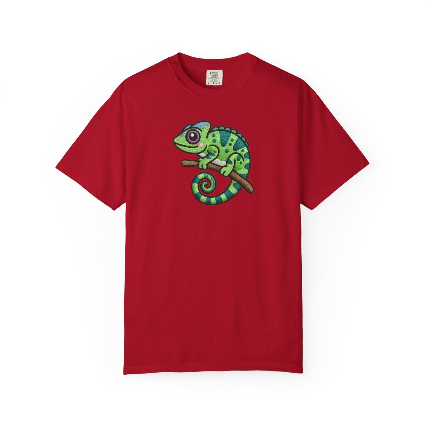 Embroidery Illusion Chameleon Graphic T-Shirt
