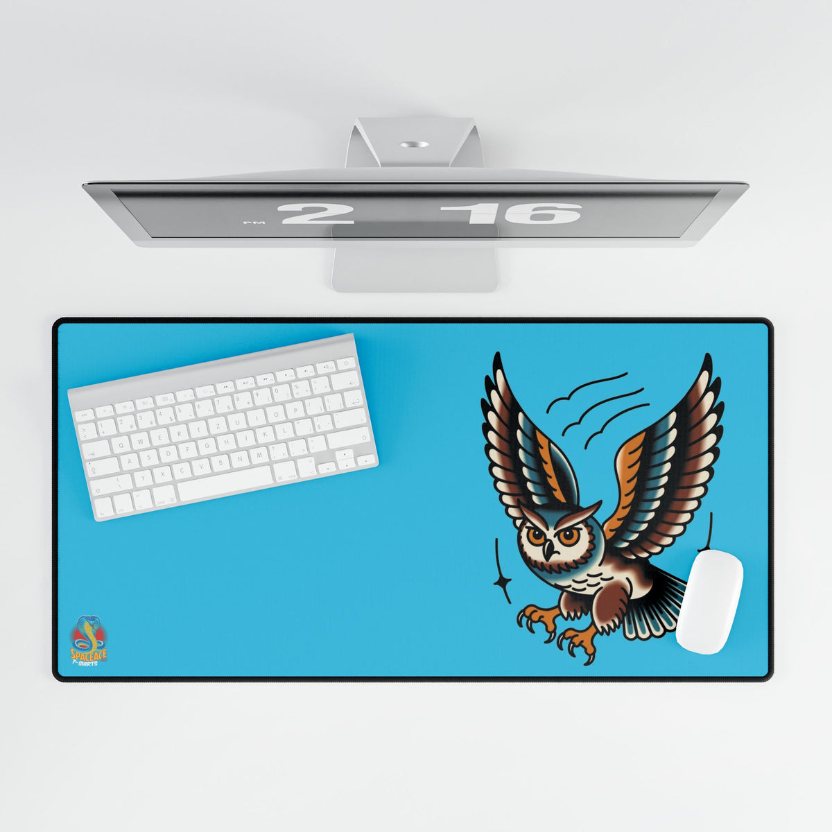 American Traditional Owl Brown Desk Mat Gaming Mouse Pad