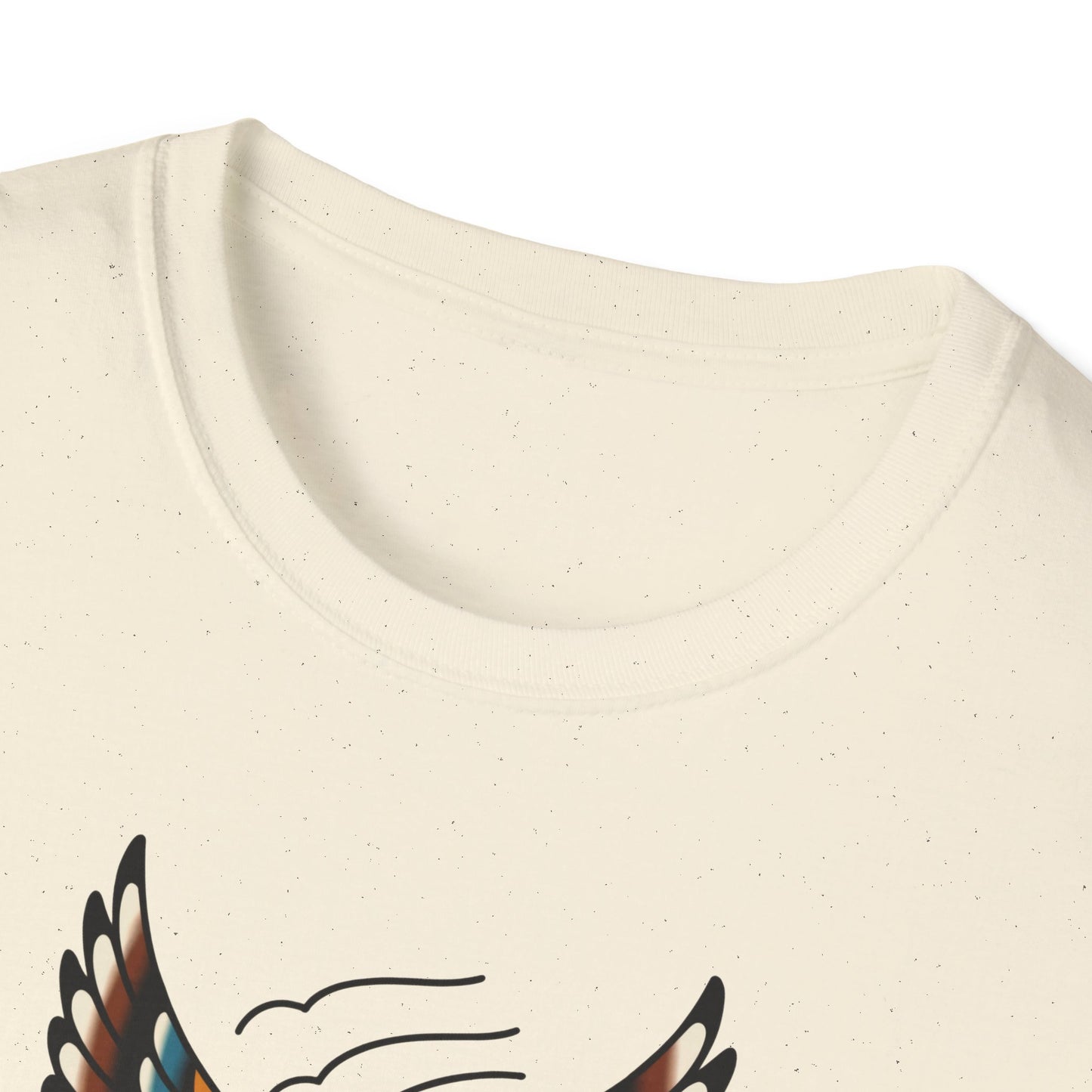 Vintage Owl Illustration T-Shirt - Flying Owl Tattoo Design