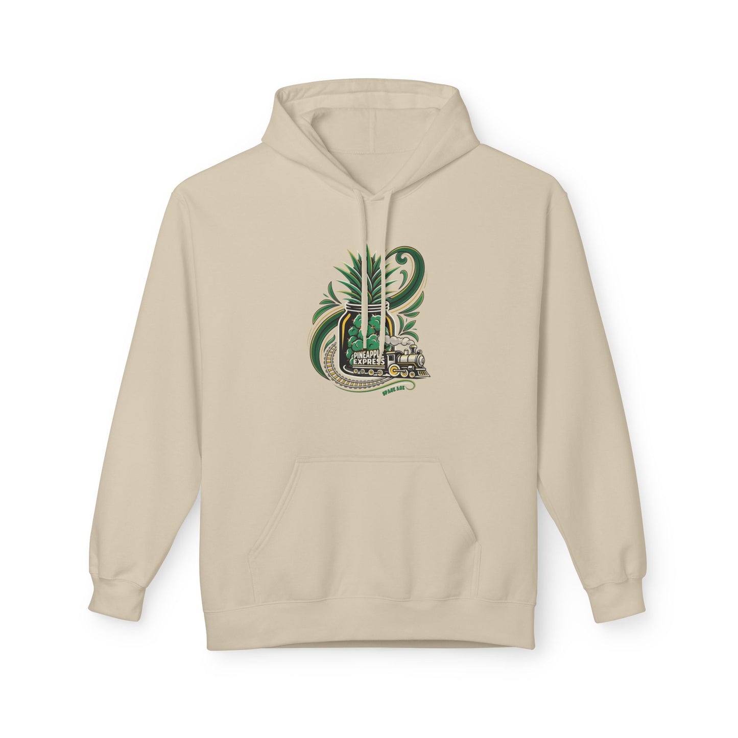 Pineapple Express Hoodie — Tropical Train Graphic Pullover