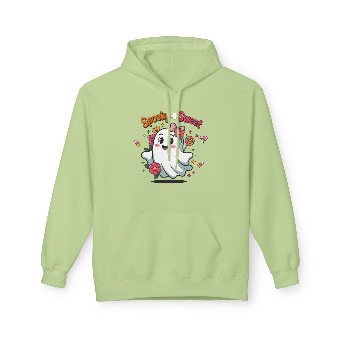 Spooky Sweet Ghost Hoodie - Perfect for Halloween, Unisex Fleece, Cozy Gift, Fall Fashion, Cute Casual Wear