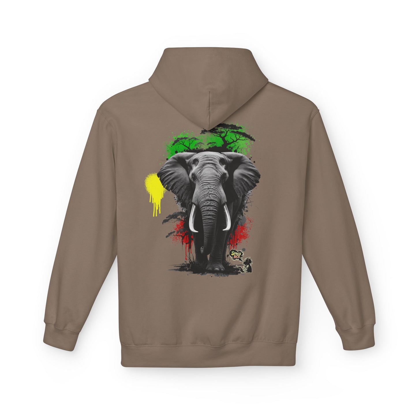 Elephant Paint Splash Hoodie — African Elephant Art Pullover