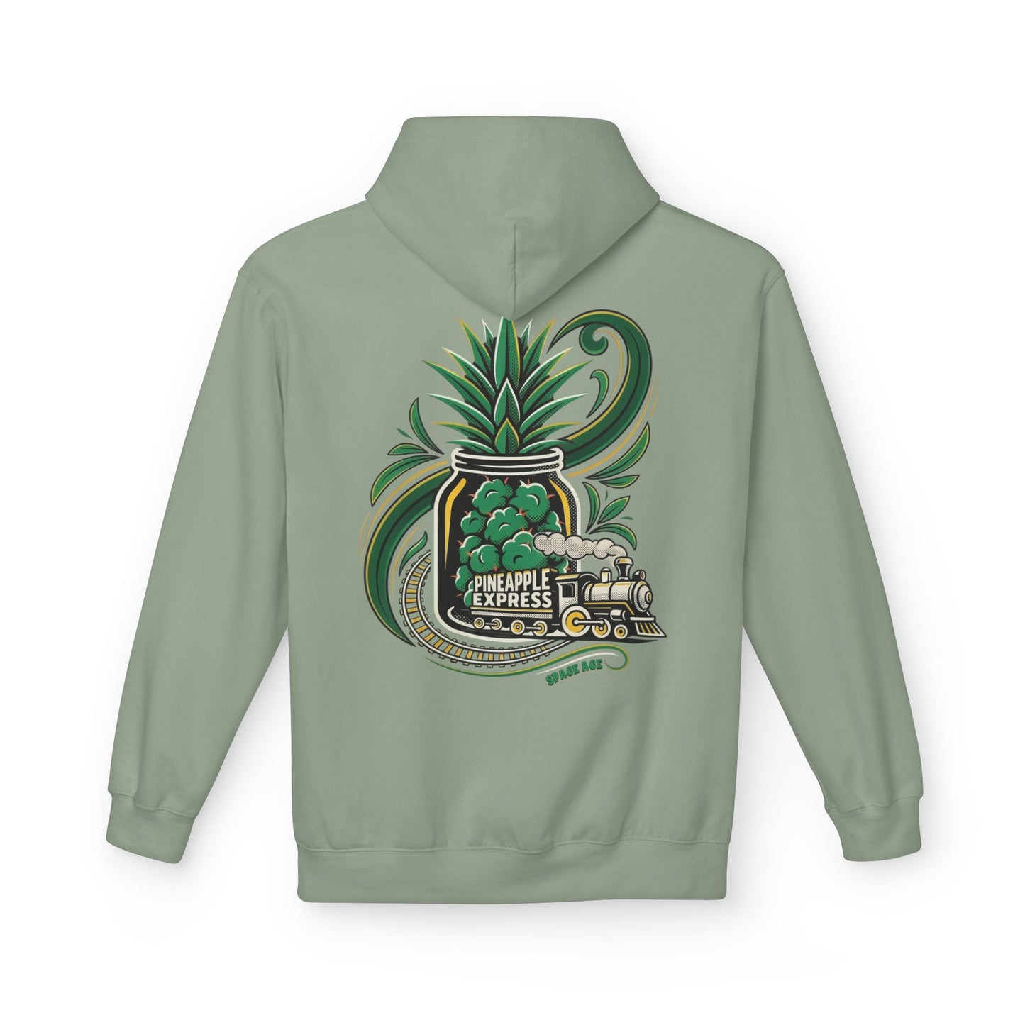 Pineapple Express Hoodie — Tropical Train Graphic Pullover