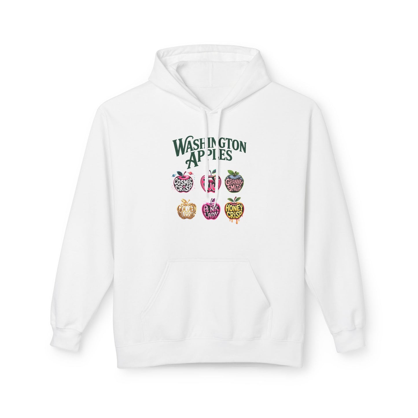 Washington Apples Hoodie — Graphic Apple Variety Sweatshirt (Cosmic Crisp, Fuji, Granny Smith, Pink Lady, Honeycrisp)