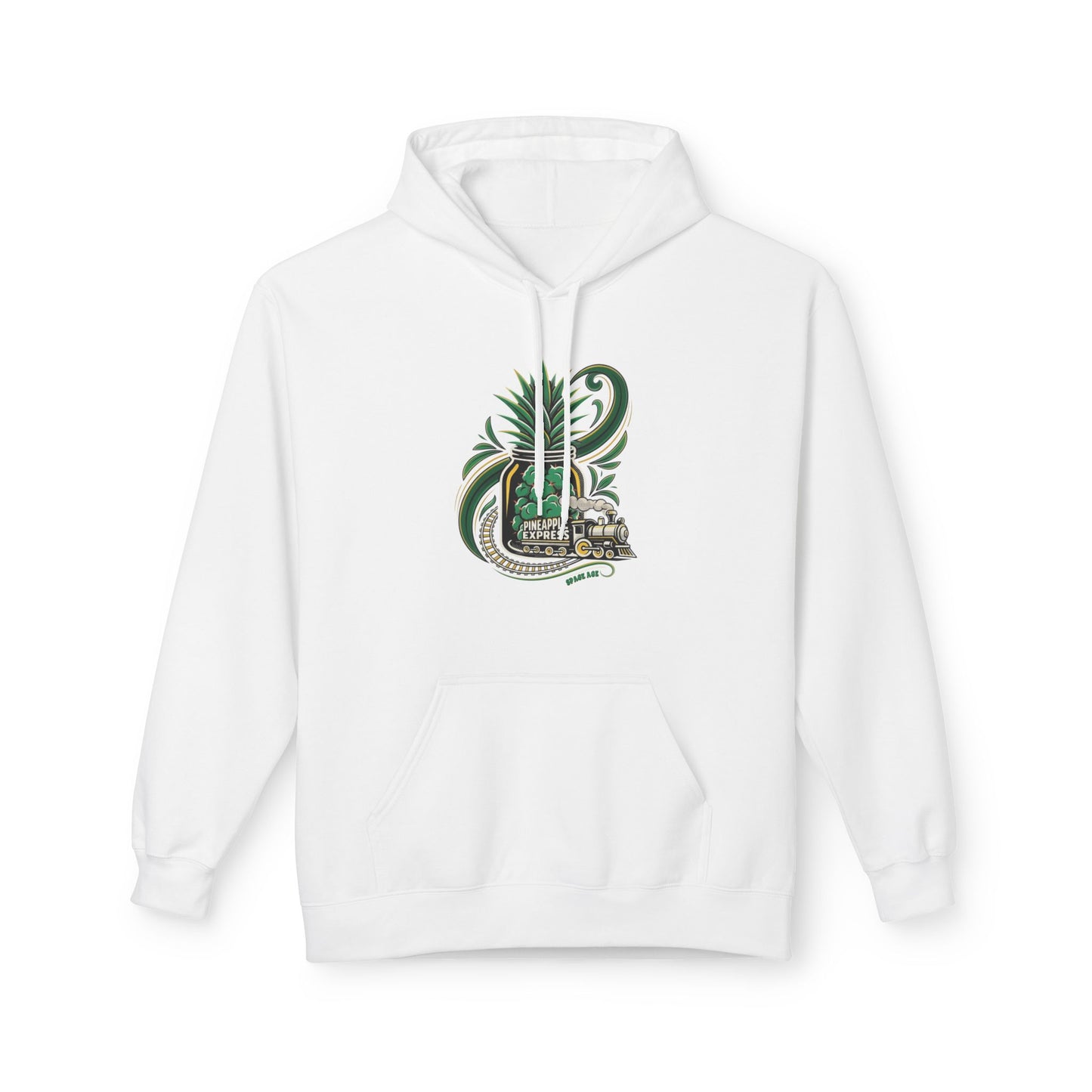Pineapple Express Hoodie — Tropical Train Graphic Pullover