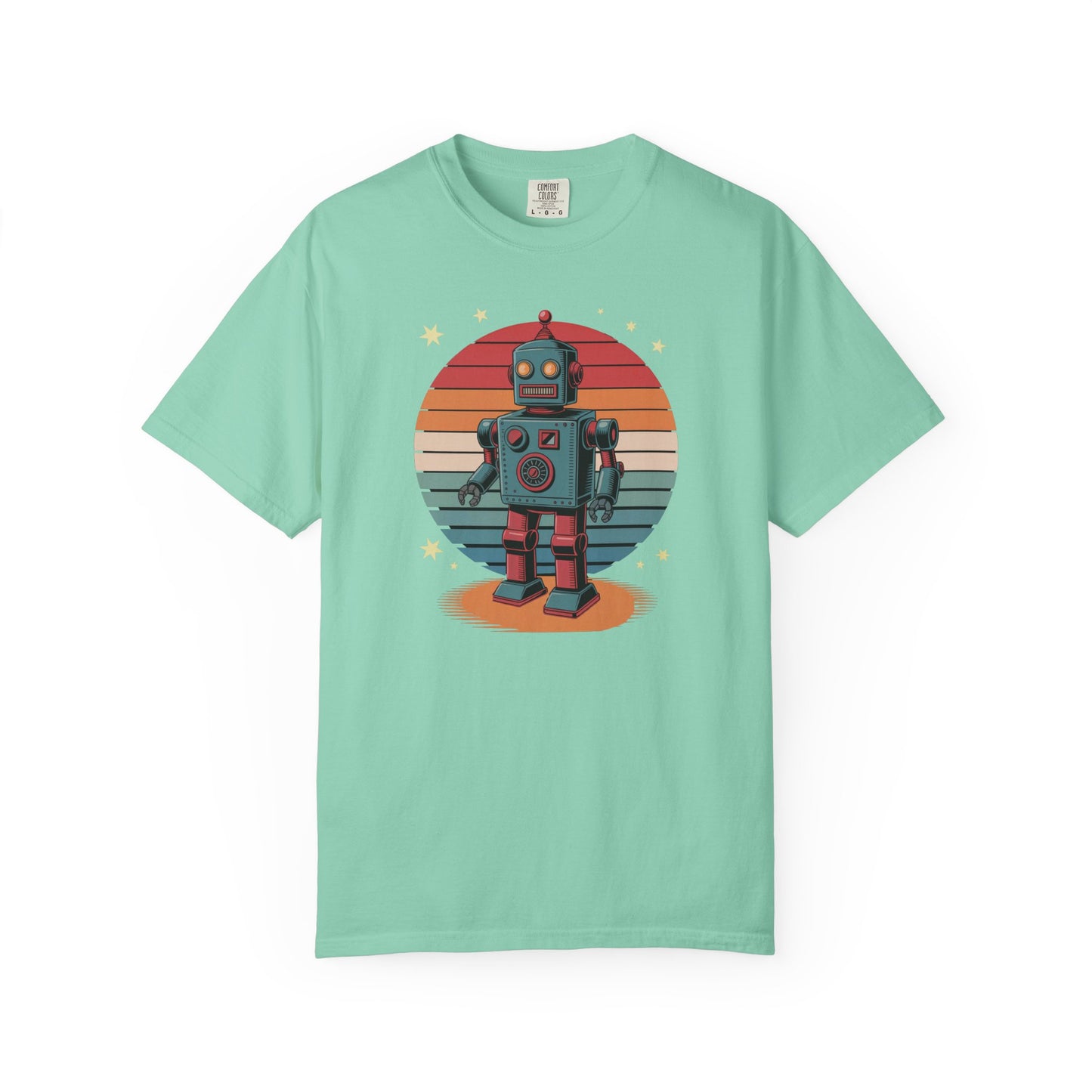 Retro Robot T-Shirt  Vintage Sunset Robot Graphic Tee