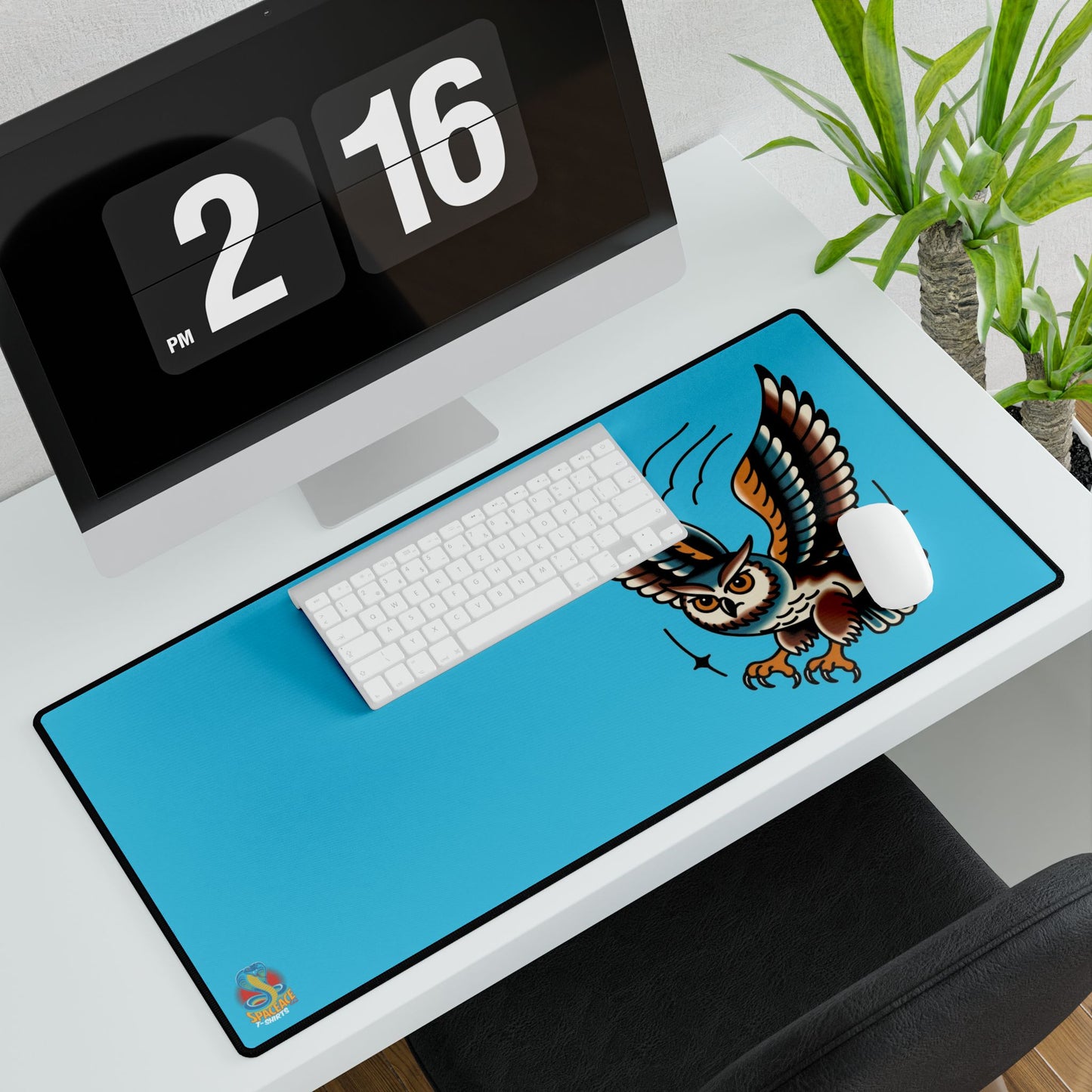 American Traditional Owl Brown Desk Mat Gaming Mouse Pad