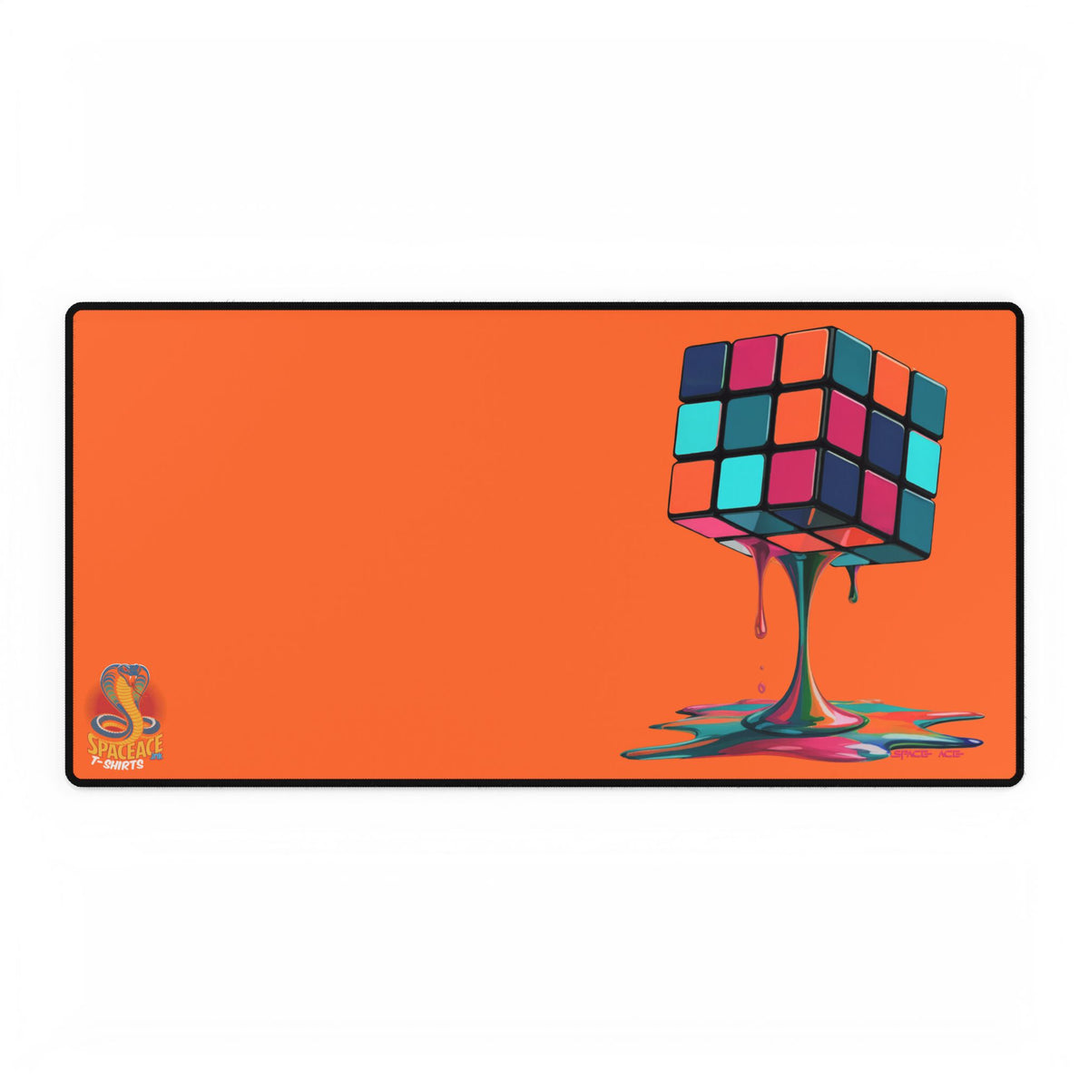 Melting Rubik Cube Desk Mat - Orange Gaming Desk Pad