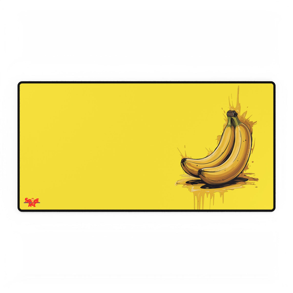 Banana Illustration Desk Mat - Yellow Fruit Playful Workspace Pad