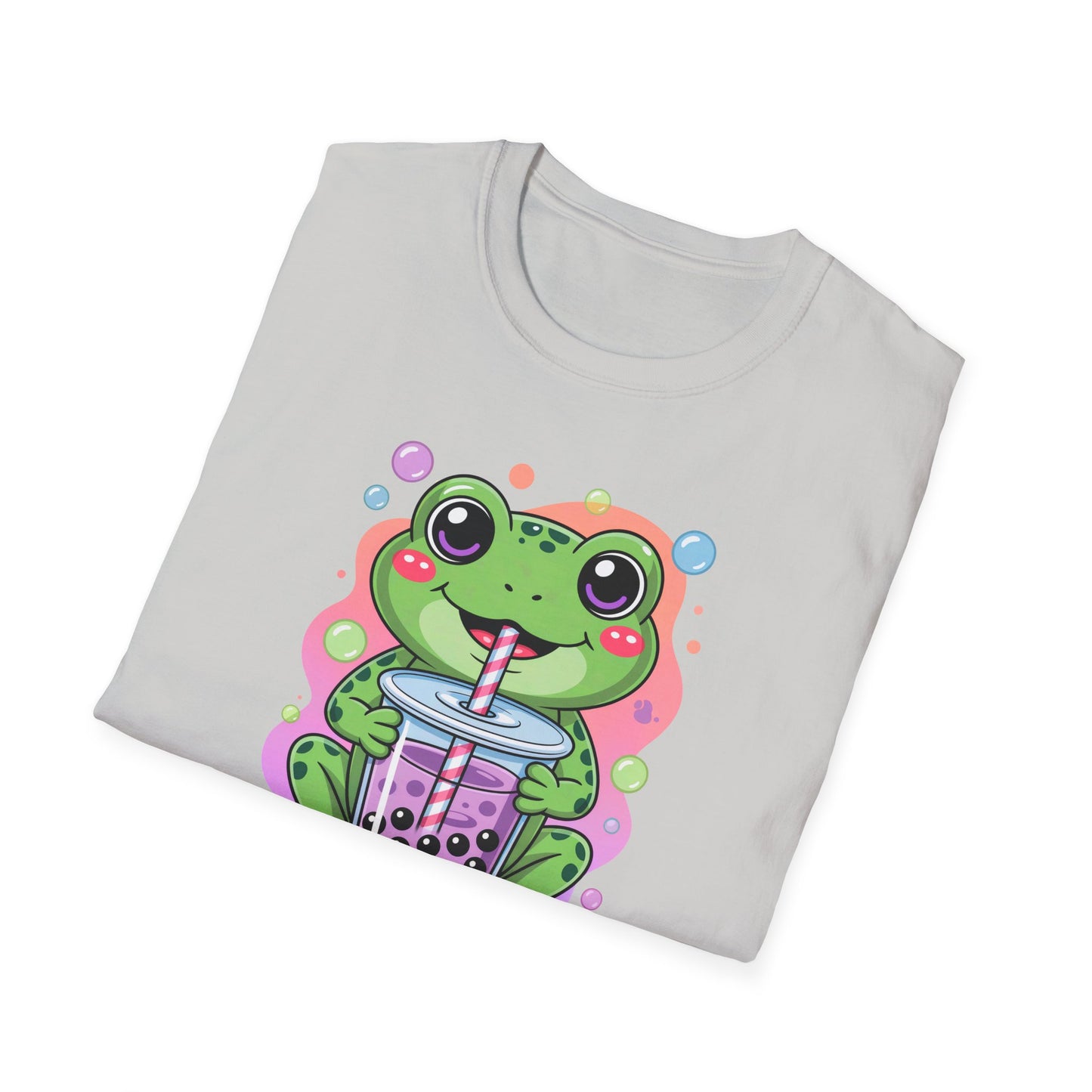 Frog Bubble Tea T-Shirt Cute Kawaii Frog Drinking Boba Tee