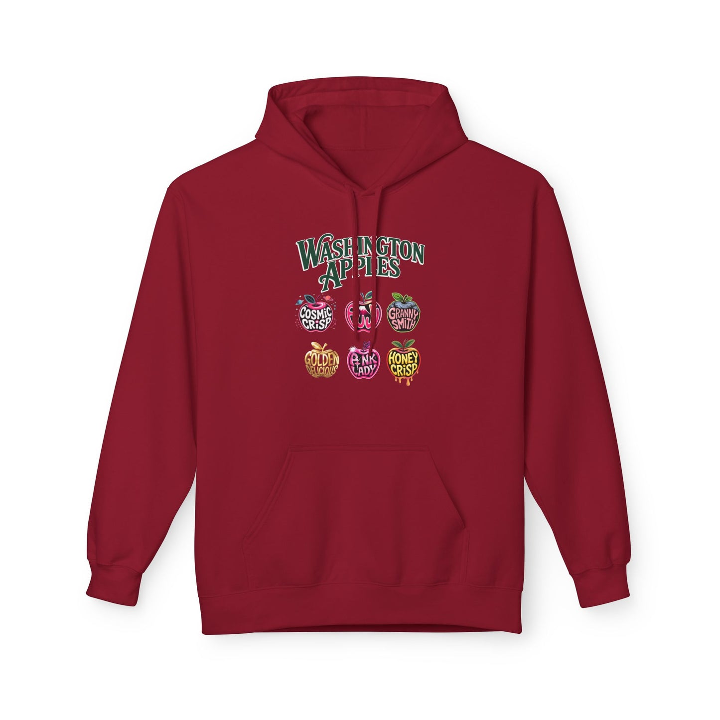 Washington Apples Hoodie — Graphic Apple Variety Sweatshirt (Cosmic Crisp, Fuji, Granny Smith, Pink Lady, Honeycrisp)