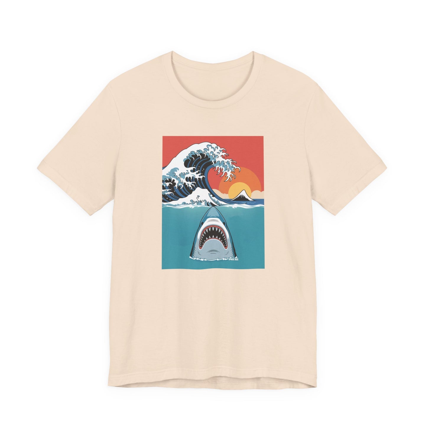 Japanese Wave Design with Shark T-Shirt