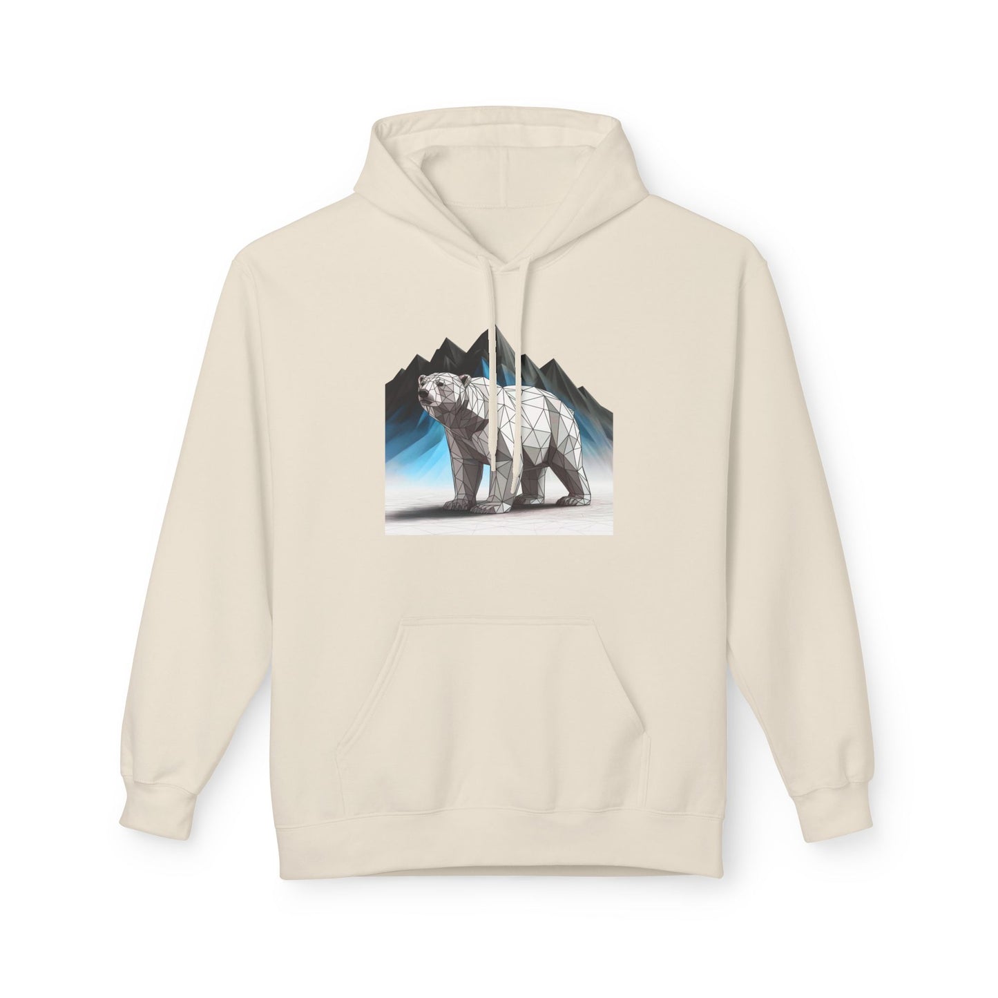Geometric Polar Bear Hoodie — Mountain Arctic Graphic Sweatshirt