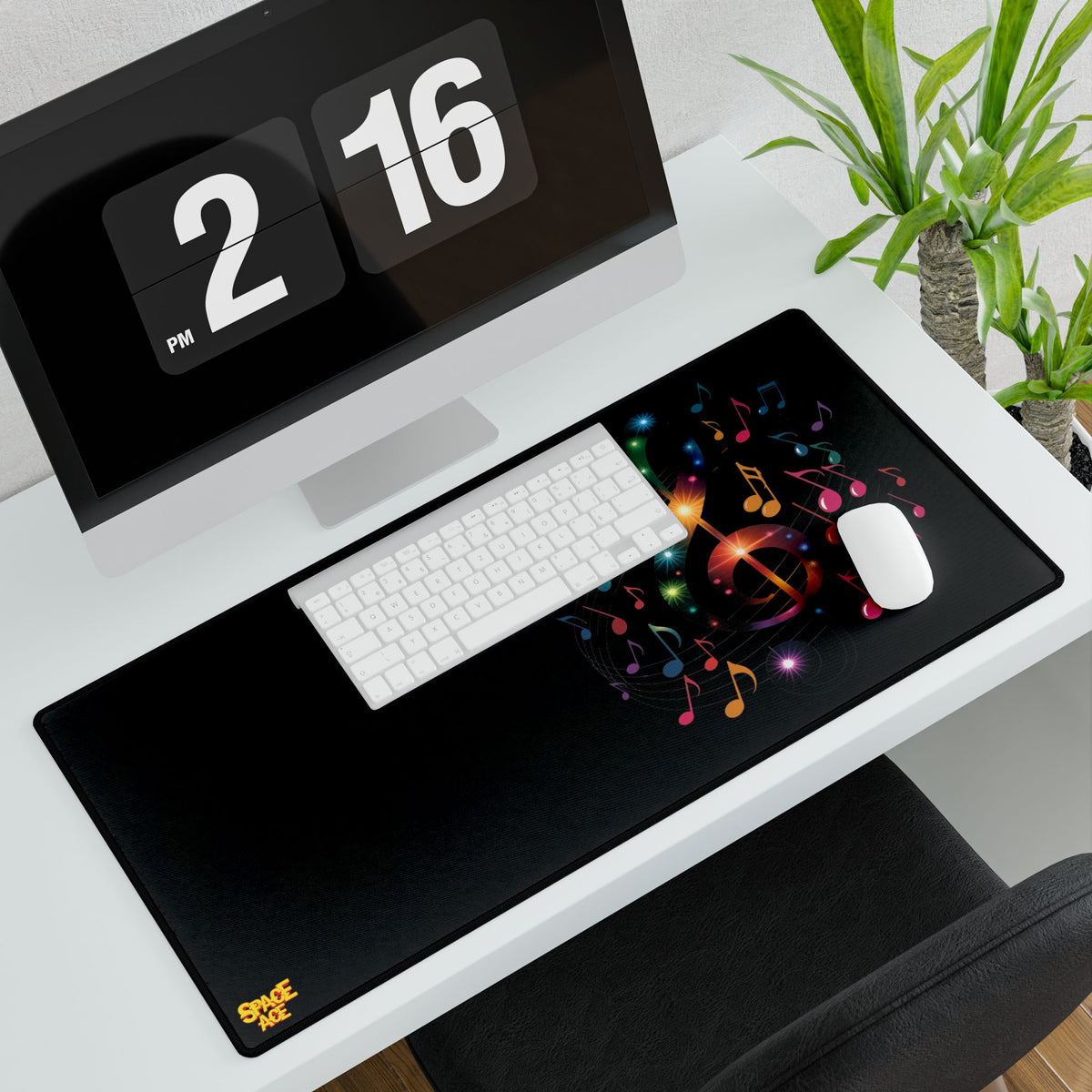 Music Notes Desk Mat Colorful Treble Clef Gaming Mouse Pad