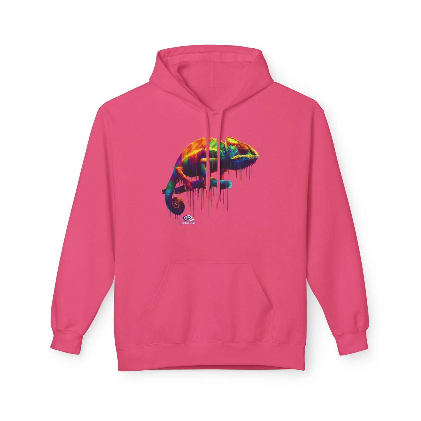 Benchmark Chameleon Hoodie — Colorful Reptile Art