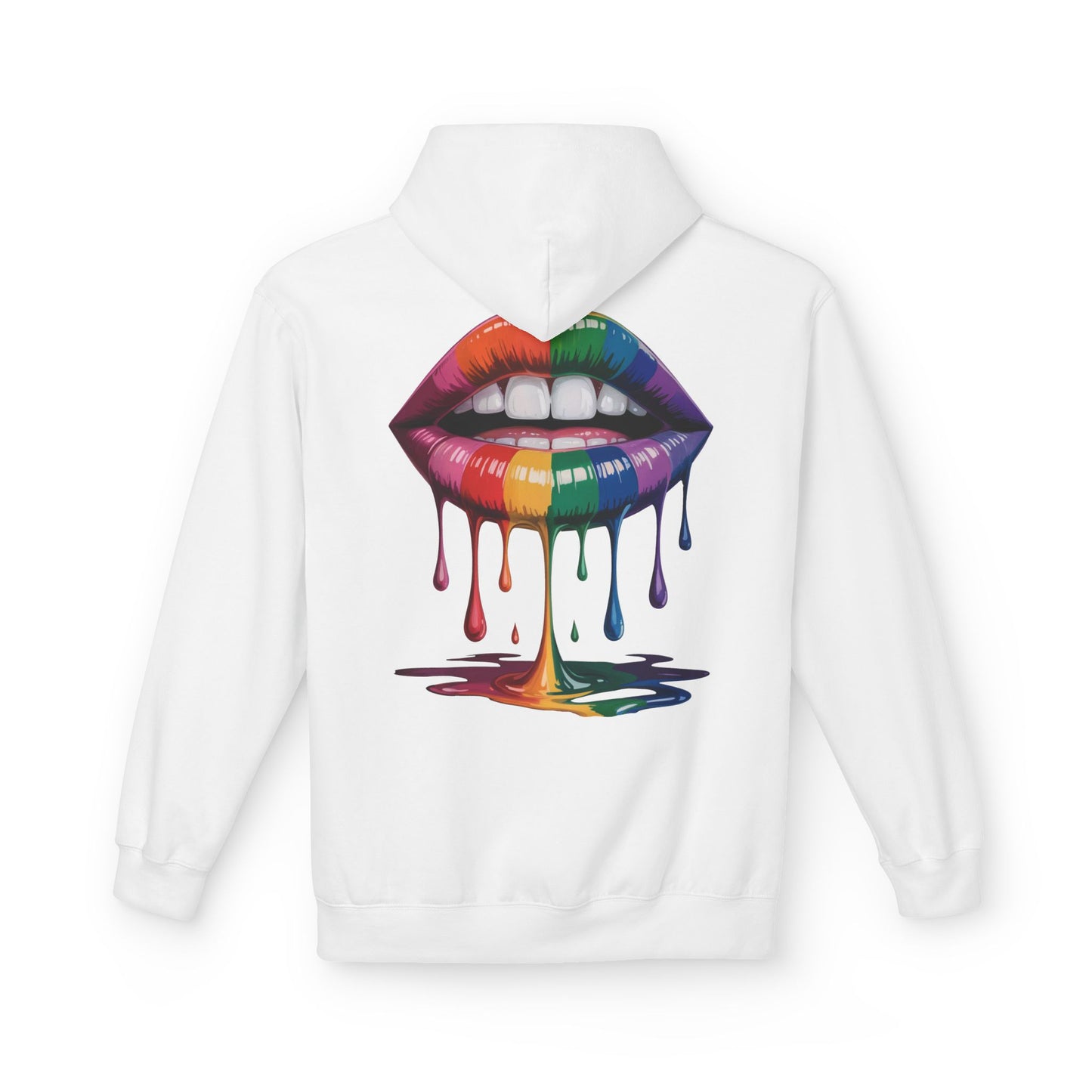 Rainbow Lips Hoodie — Colorful Graphic Pullover