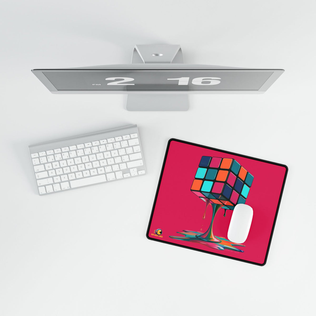 Melting Rubik Cube Desk Mat - Orange Gaming Desk Pad