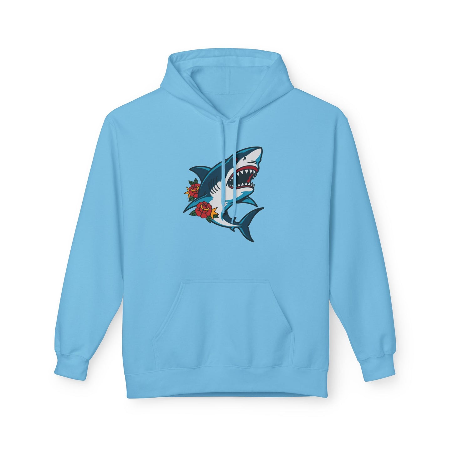 Shark Tattoo Hoodie — Vintage Floral Great White Sweatshirt