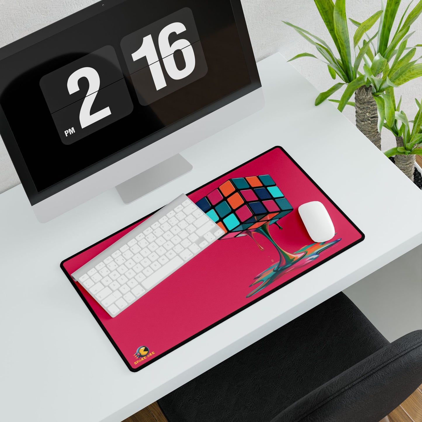 Melting Rubik Cube Desk Mat - Orange Gaming Desk Pad