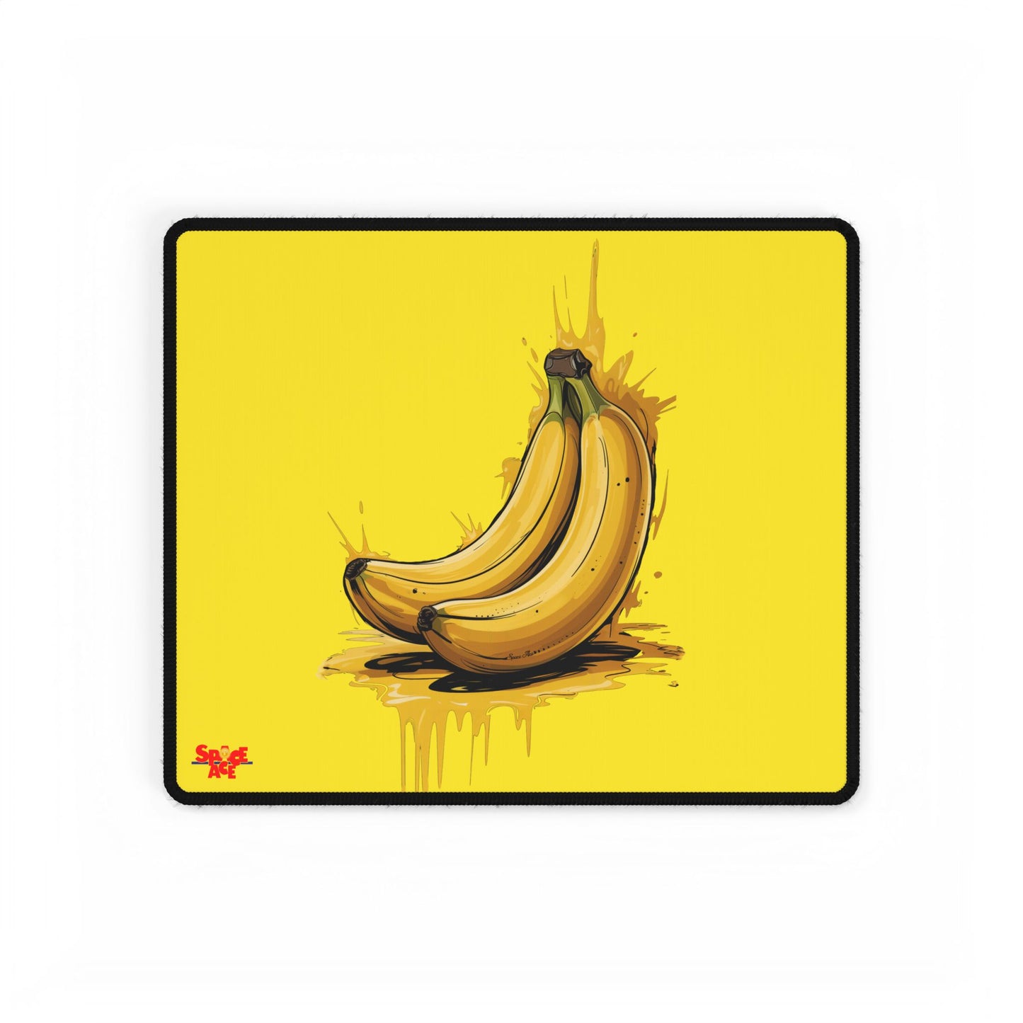 Banana Illustration Desk Mat - Yellow Fruit Playful Workspace Pad