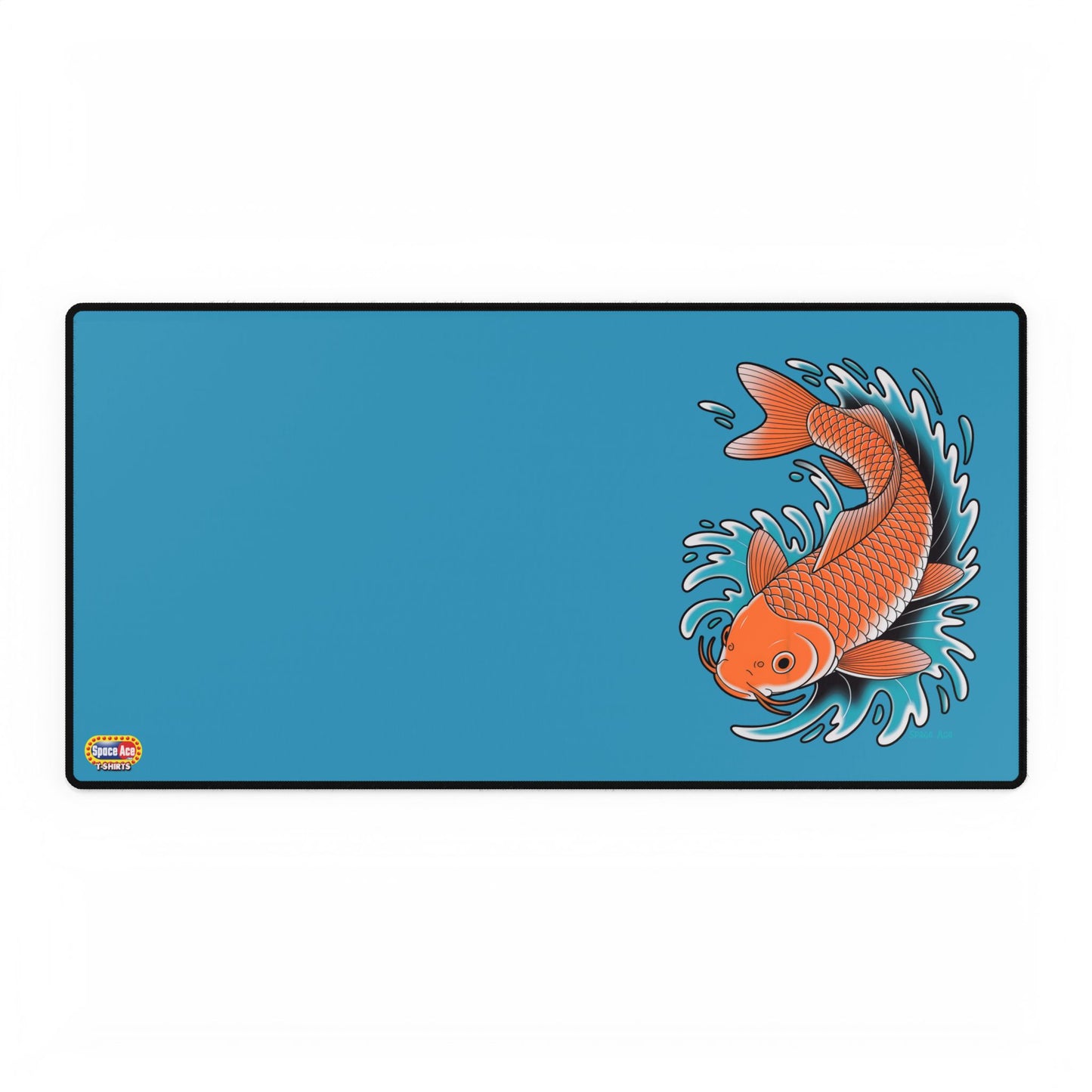 Koi Wave Desk Mat Blue Gaming Mouse Pad
