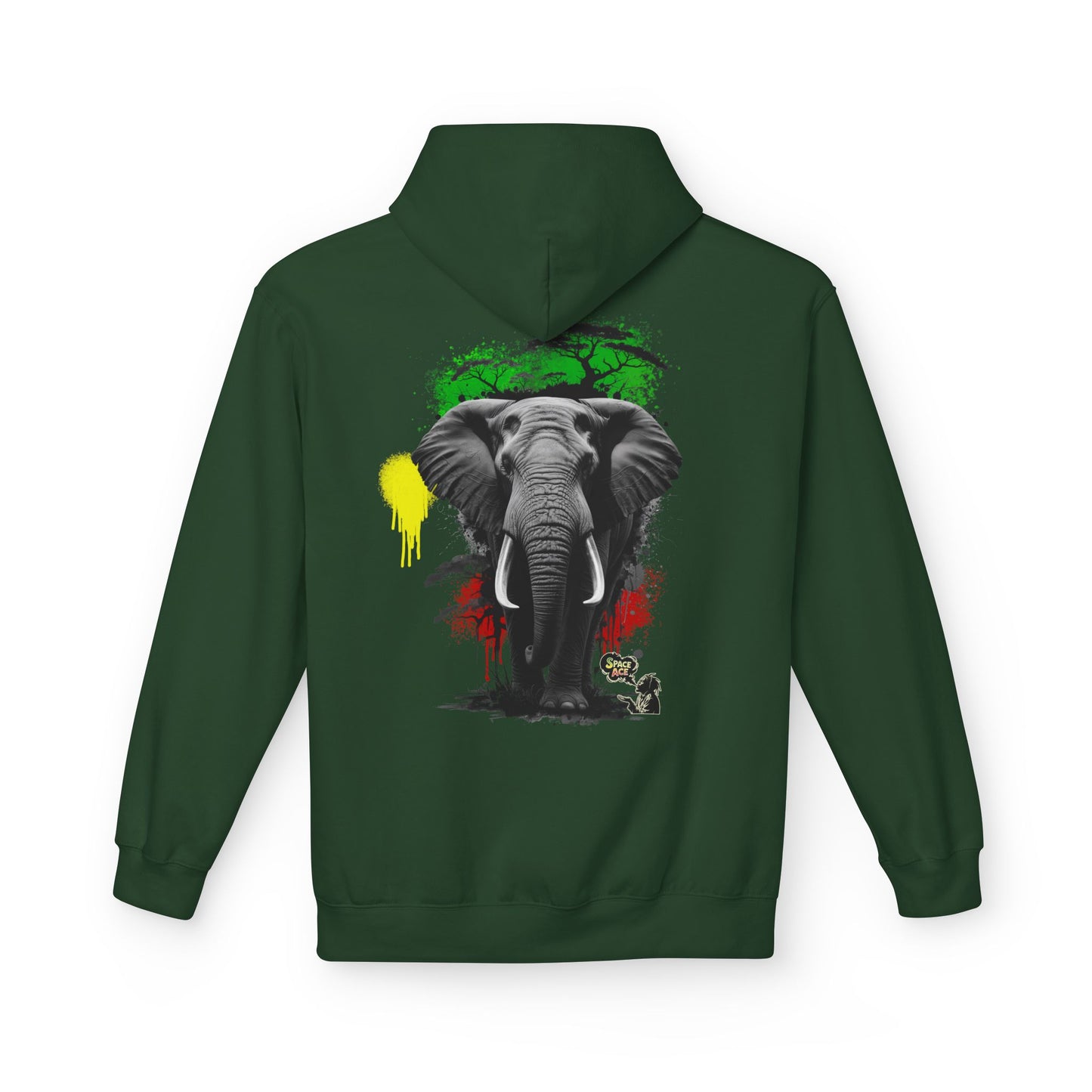 Elephant Paint Splash Hoodie — African Elephant Art Pullover
