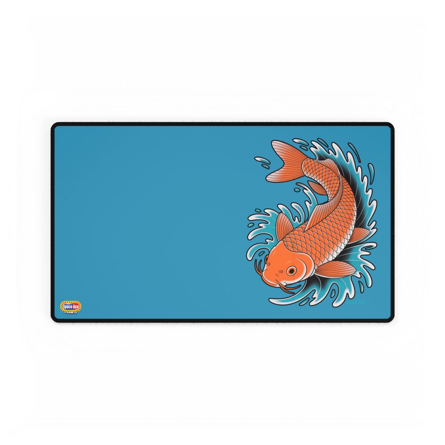 Koi Wave Desk Mat Blue Gaming Mouse Pad