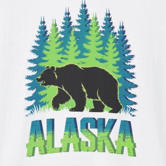 Alaska Bear T-Shirt, Nature Lover's Tee, Unisex Softstyle Shirt for Outdoor Adventures, Gift for Hikers, Wildlife Enthusiasts