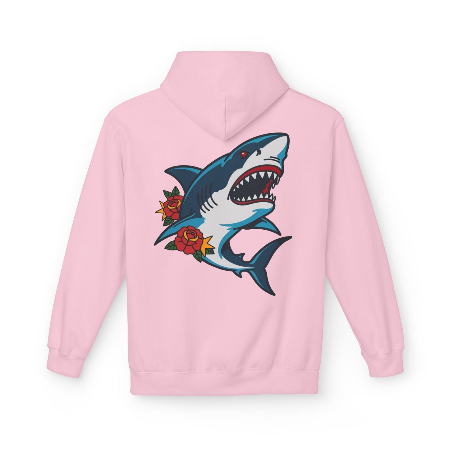 Shark Tattoo Hoodie — Vintage Floral Great White Sweatshirt